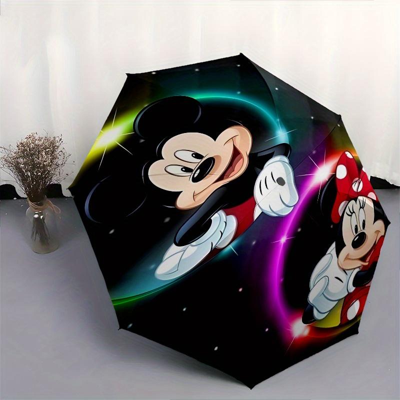 Mickey Mouse,Minnie Mouse Automatic Umbrella - Tri-fold Portable Umbrella, Best Holiday Gift for Men and Women, Durable Iron Frame, Playful