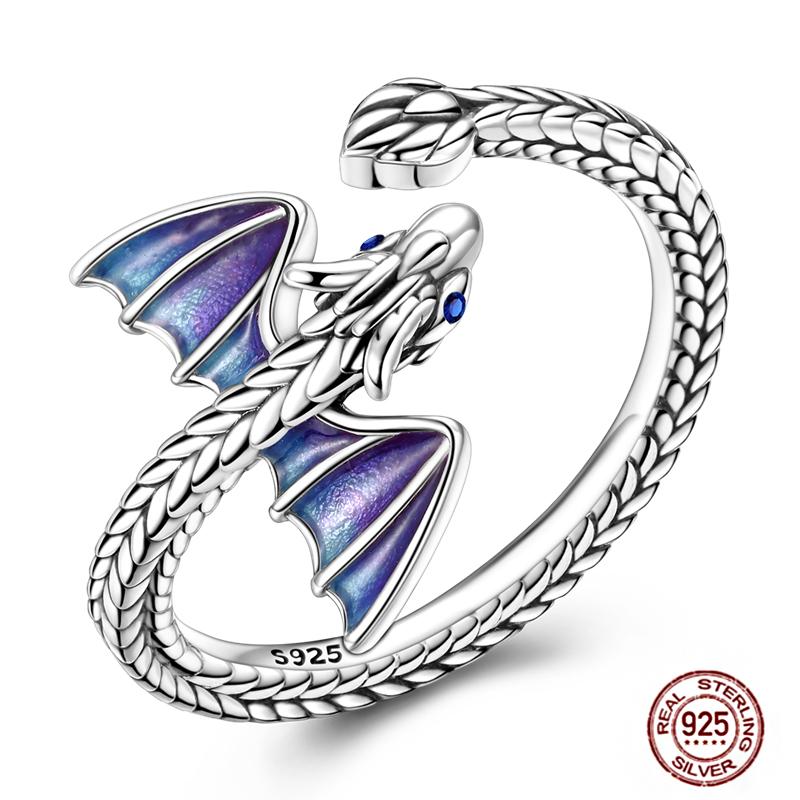 Luminous Firefly 925 Silver Ring Sparkling Rainbow Color Heart Wishbone Flower Original Rings For Women Wedding Jewelry