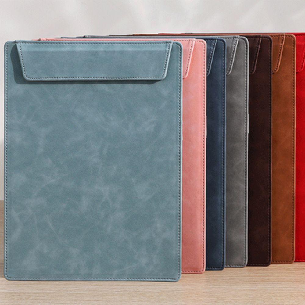 Multifunctional A4 Leather Magnetic Buckle Folder Waterproof Signature Clamp Document File  Office