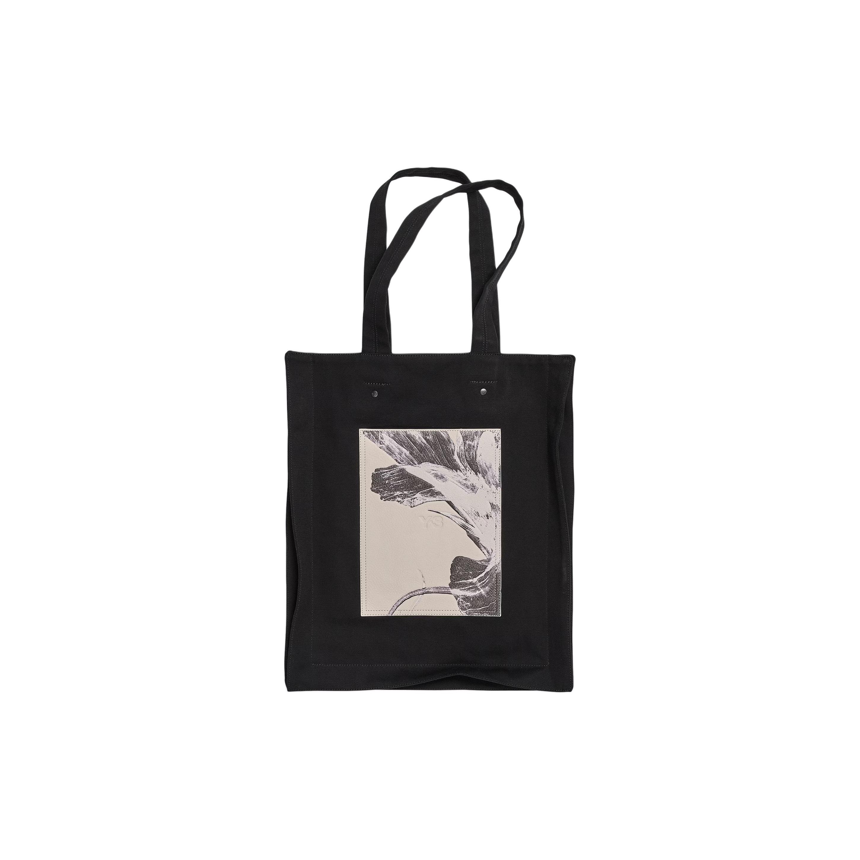

Adidas Y-3 Floral Print Nylon Tote Bag Unisex Tote Bags Black IN2408 Black,Small