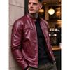 New men's stand-up collar PU leather jacket slim locomotive jacket autumn business casual ruffian handsome jacket