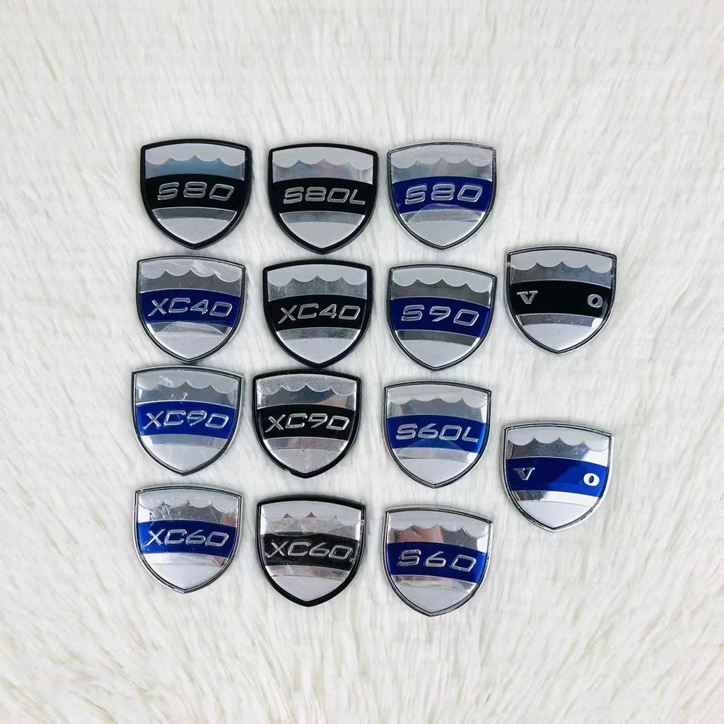 1P Car Stickers Trunk Waistline Metal Blue Black Badge Tuning Decorations For Volvo S V Xc 40 60 80 90 Auto Exterior Accessories