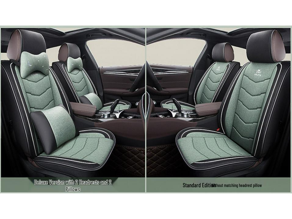 Full Coverage Linen Cartoon Panda Car Seat Cushion - Universal Fit, 2020
