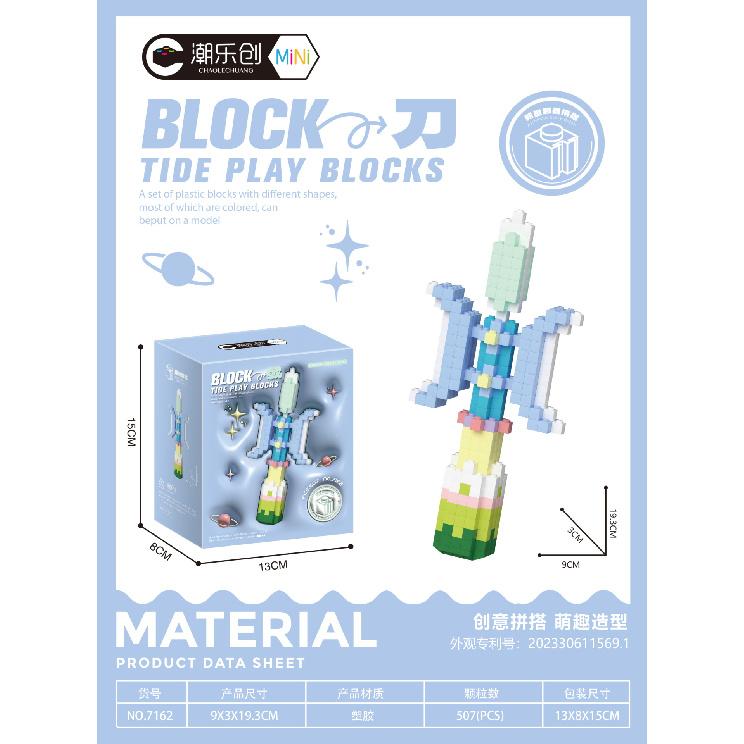 Kompatibel med Mikropartikkel Reddikk-kniv Byggeklosser Våpenmodell Gutter og Jenter Kreativt Pedagogisk Leketøy