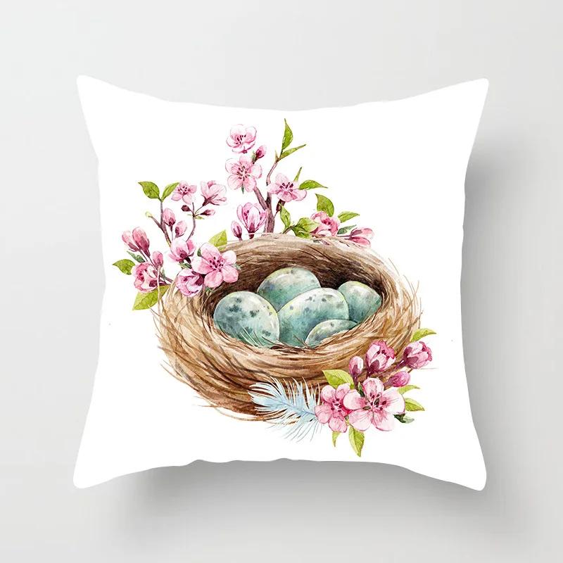 Home Decoration Happy Easter Printing Polyester Pillow Pillow Set Is Suitable for Bedroom Living Room Funda De Almohada