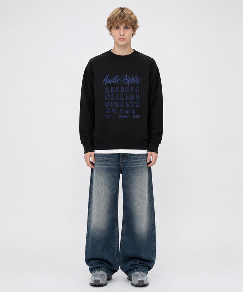 MONSTER REPUBLIC Class A Indigo Blue Sweatshirt Black_9136