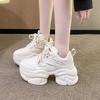 Fashion Women Chunky Sneakers 8CM High Platform Breathable Mesh Shoes Ladies Wedges Casual Shoes For Woman White Sports Dad Shoes 2024