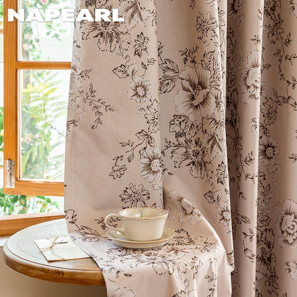 1 ks NAPEARL Módní Retro Tištěné Zatemňovací Závěsy 100% Zatemňovací Silný Závěs pro Ložnici Obývací Pokoj Balkonové Okno pro Domácí Dekoraci