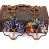 Vintage Winding Tree Root Sunflower Tree Of Life Necklace Gravel Crystal Pendant Necklace N69