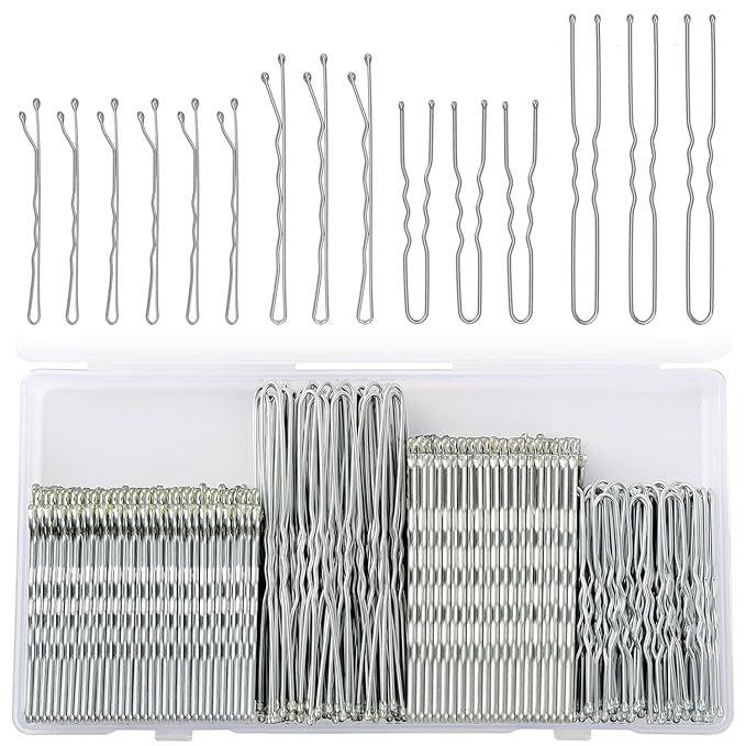 Hair Clip Set: Straight & U-Shaped Clips with Transparent Rubber Bands - Hot Selling Styling Accessories