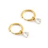 18k Gold-Plated Heart Pendant Earrings with Zircon