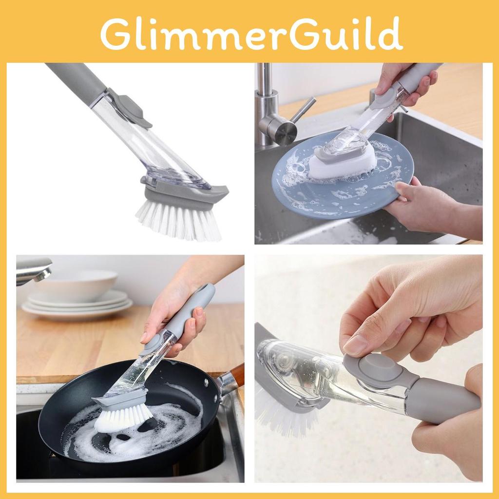 Hassle-free Pot Cleaning With Liquid Dispensing Brush