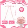 100 Stück Schleifen-Kuchenaufsätze Geburtstagsschleifenband Schleifen Partydekorationen Brautkuchen Dessert-Spieße Cupcake-Aufsätze Partyzubehör