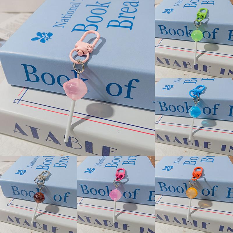 Cute Resin Candy Lollipop Keychain Mini 3D Simulation Food Key Rings For Women Girls Handbag Pendant Diy Kids Jewelry Gifts