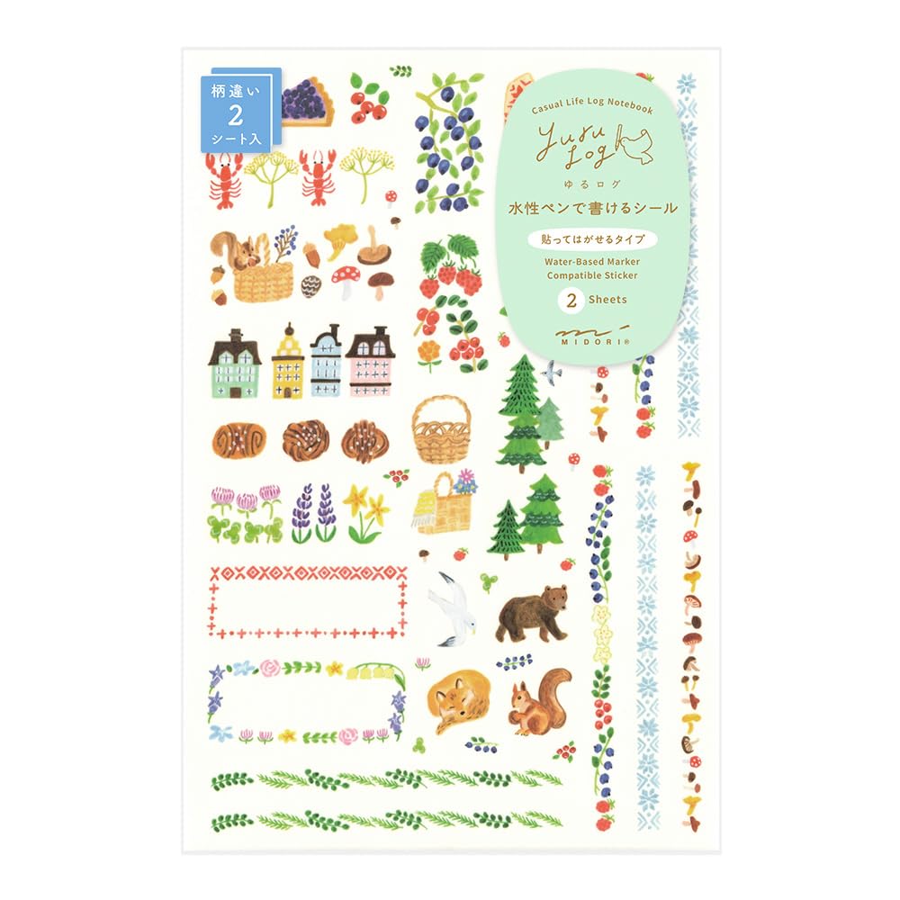 

Midori Yurulog Nordic 82674006 Stickers, Pattern, 2-Pack,