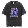 Italian Brainrot TShirt Washed Cotton Funny Meme Graphic Tee Surreal Weird Art Retro Acid Wash Short Sleeve Harajuku Streetwear