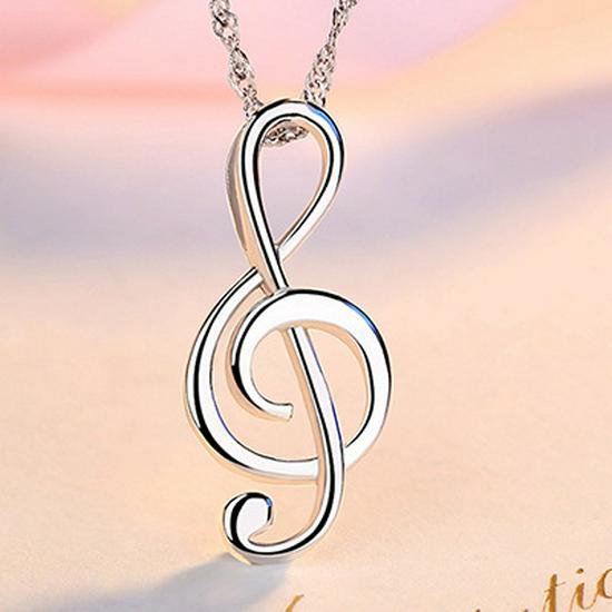 

S925 Sterling Silver Korean Style Love Note Pendant Necklace for Women 925 sterling silver