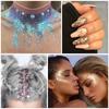 1 Box Sparkly Face Jewelry Laser Sequins Decorations Eye Shadow Nail Art Glitter Powder Body Art Stickers Makeup Festival Party