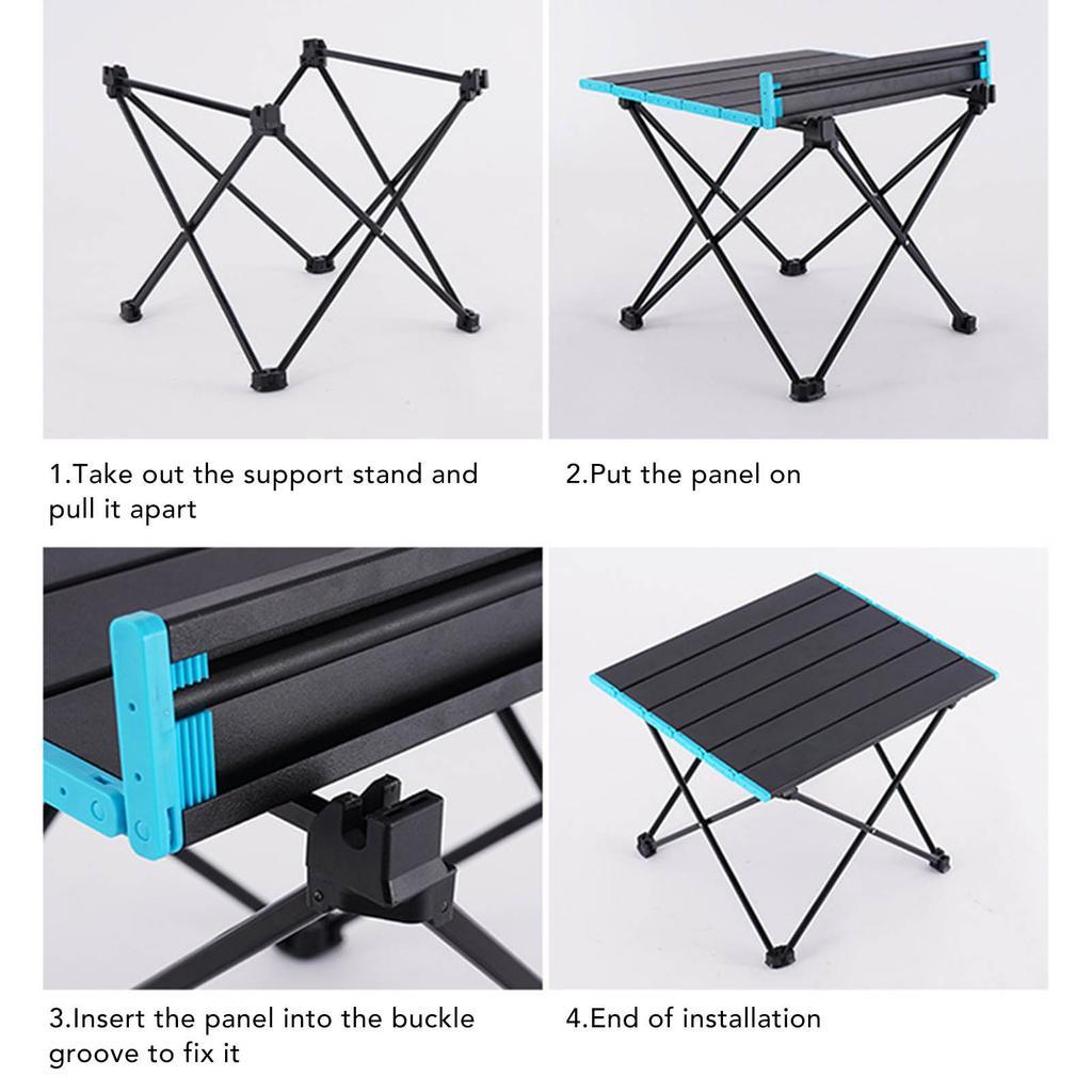 Folding Camping Table Aluminium Alloy Lightweight Outdoor Portable Foldable Table with Storage Bag for Picnic Barbecue