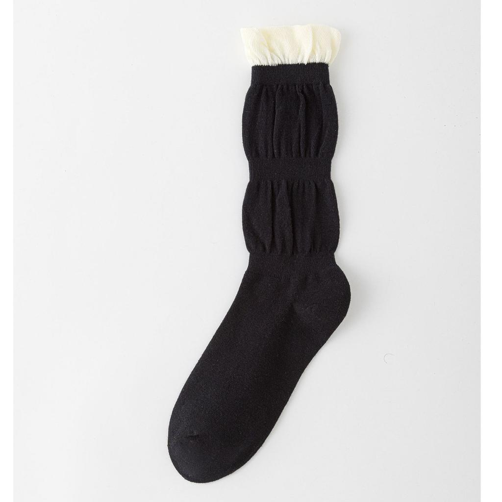 Ladies Fall Versatile Lace Bubble Mouth Preppy High Tube Stack Socks
