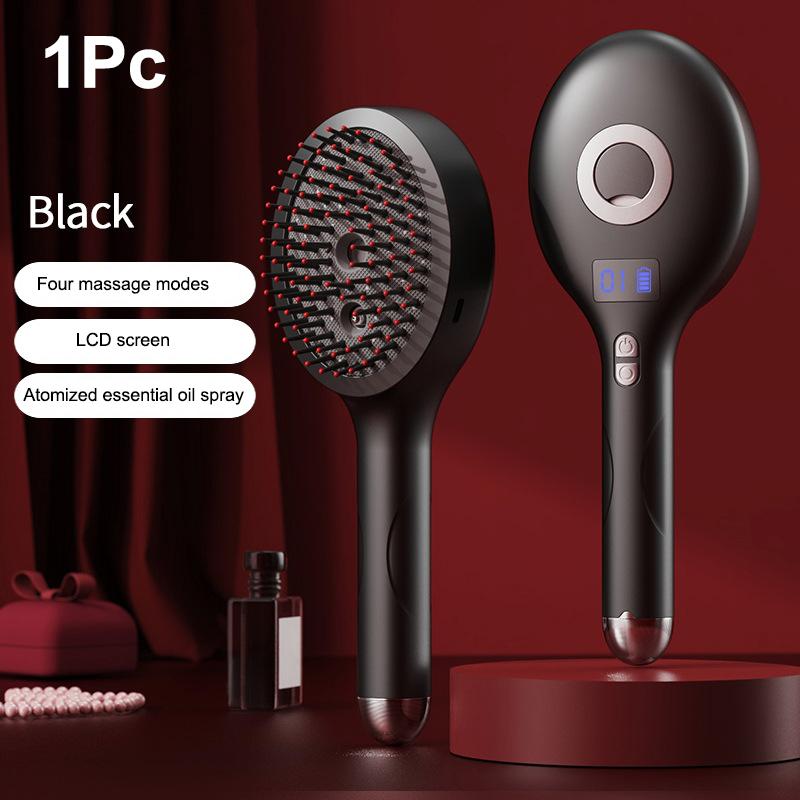 Electric Spray Massage Comb with LED-Hair Growth VibrationHeadMassagerAnti-HairLossScalp Brush AtomizingComb for LiquidMedicine