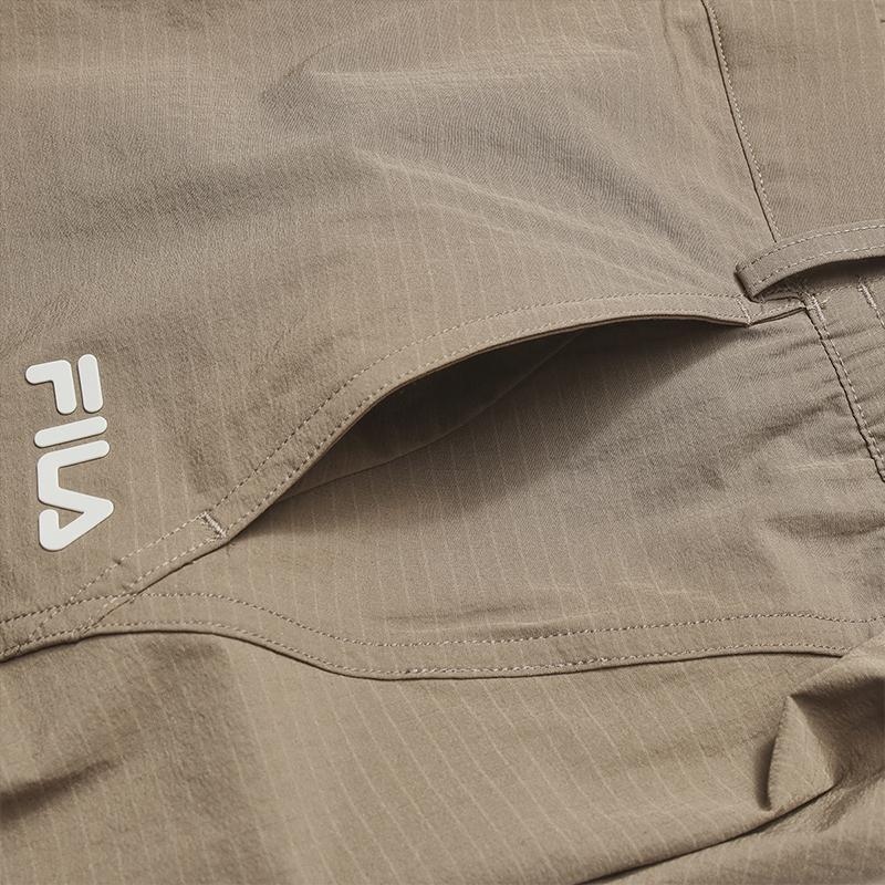 Fila Original Fashion Simple Sports Personality Trend Classic Retro Workwear Loose Woven Casual Pants Women Bottoms Mountain-Moon-Brown F11W629811FBN