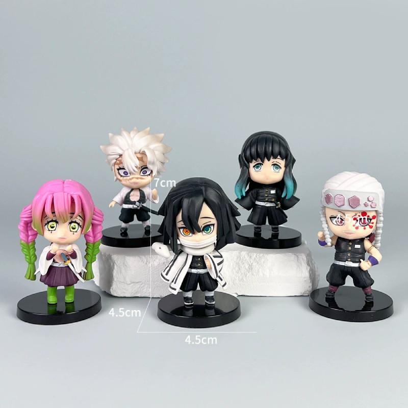 Demon Slayer Pvc Q Version Figurine Set With Collectible Character Dolls For Anime Fans