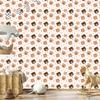 Bear Wallpaper white, cream, peach and orange 50x1000