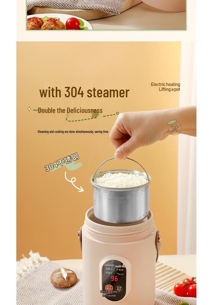 Douyin Celebrity Electric Stew Pot: Portable Multi-Function Soup & Porridge Cooker with Clear Stainless Steel Design