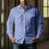 Men's Loose Classic Lapel Multi-pocket Industrial Work Shirt Top