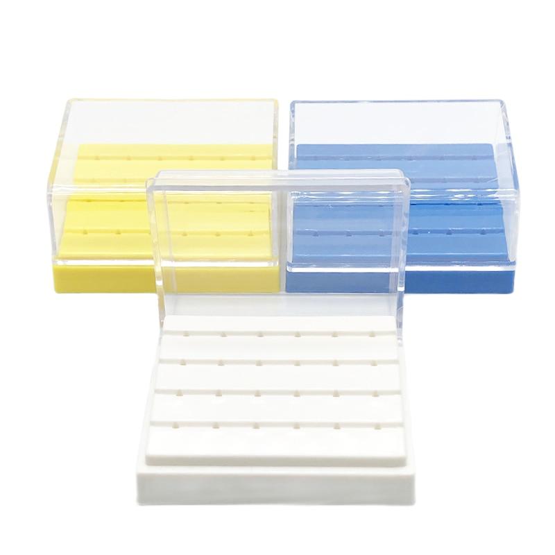 1Pcs/24 Holes Plastic Dental Bur Holder Disinfection Carbide Burs Block Drills Case Box Dentist Products Lab Equipment