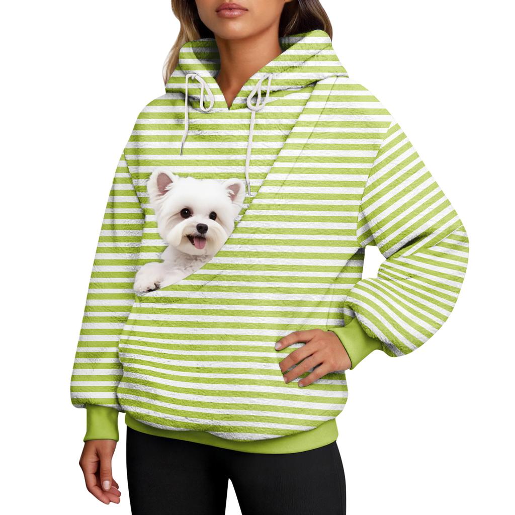 Women's Pullover Striped Print Top Long Sleeve Sports Flannel Top