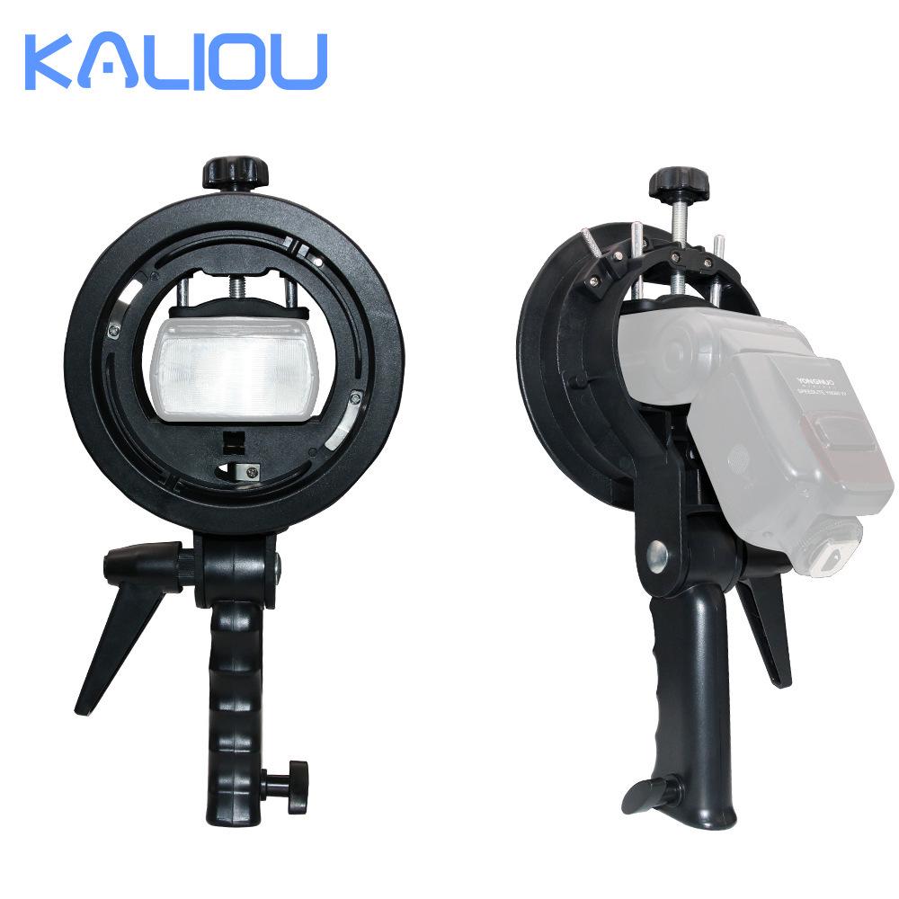 S-Type Clamp Flash Bracket with Bowens Mount and Umbrella Hole