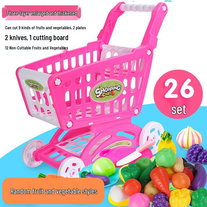 Kids' Shopping Cart Toy Set with Fruit Cutting (Multiple Sizes)