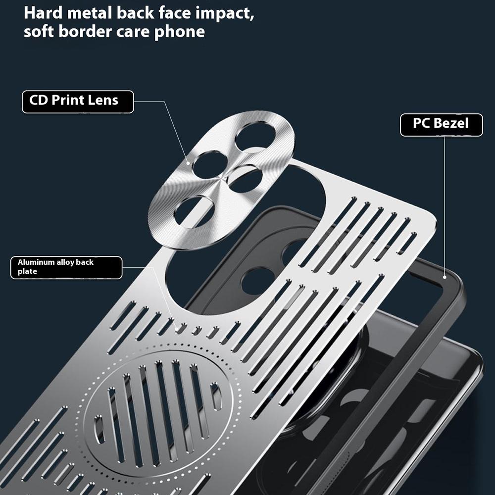 Pro Honor 200 5G Pouzdro Zadní Dutý Odvod Tepla Hliníková Slitina Kryt na Telefon