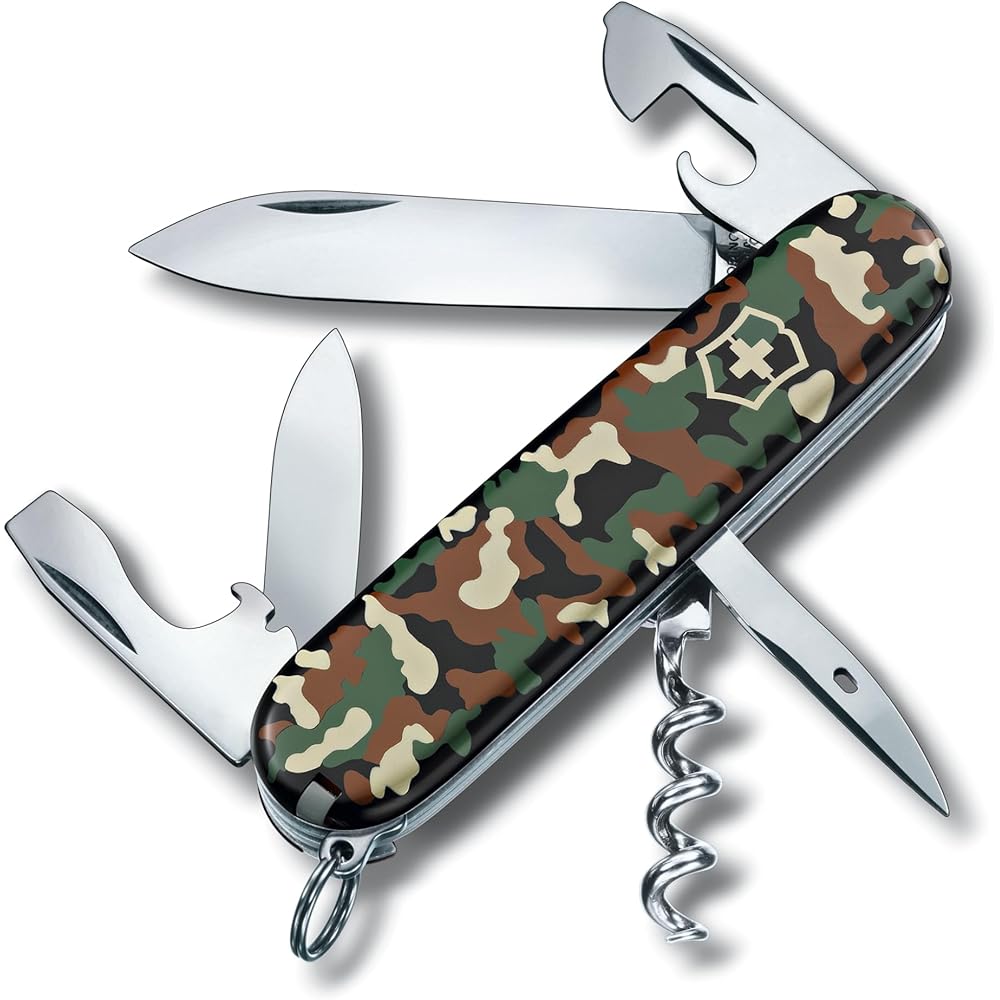 Victorinox Spartan Camouflage Swiss Army Knife 12 Functions Corkscrew Screwdriver Compact Multi-Tool