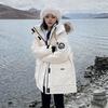 Workwear Parka Puffer Coat Winter Mid-Length Cotton Jacket With Faux Fur Trim Loose Fit Couples Outerwear