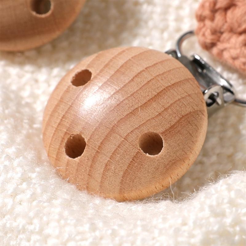 Pack of 2Pcs Handwoven Baby Pacifier Clip Chain Hand-knitting Toddler Feeding Bottle Strap Belt for Infants