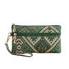 Retro Ethnic Style Clutch Purse Double Zipper Wristlet Wallet Long Wallet  Cell Phone Storage