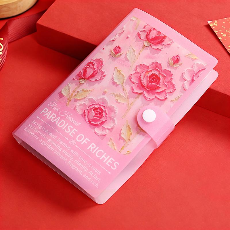 Oil Painting Style 3D Flower Collection Album, Banknote Album, Commemorative Banknote Savings Book, Loose-Leaf Book, Change Book