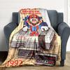 1pc Mario Nintendo Entertainment Flannel Blanket, Soft Skin Friendly with Digital Printing, Various Sizes Available for Family, Friends, Birthday