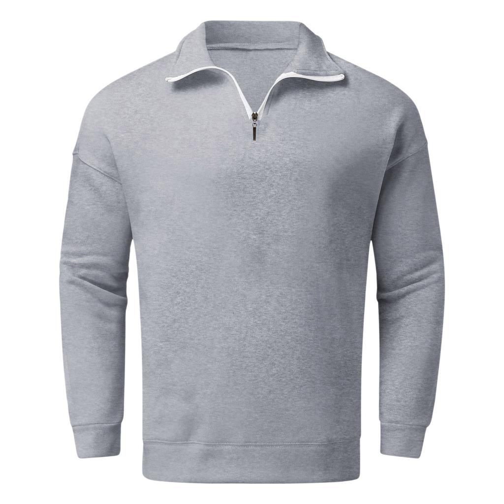 Men's Long Sleeve Casual Tops Long Sleeve Stand Collar Tops Long Sleeves Men's Casual Solid Color T-Shirts Long Sleeve Tops