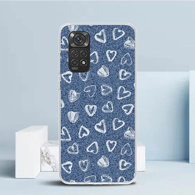 Jeans Cowboy Denim Printed Phone Case For Xiaomi Redmi Note 15 14 14S 13 12S 12 Pro Plus 11S 11 11T 11E 10S 10 + Soft TPU Back C