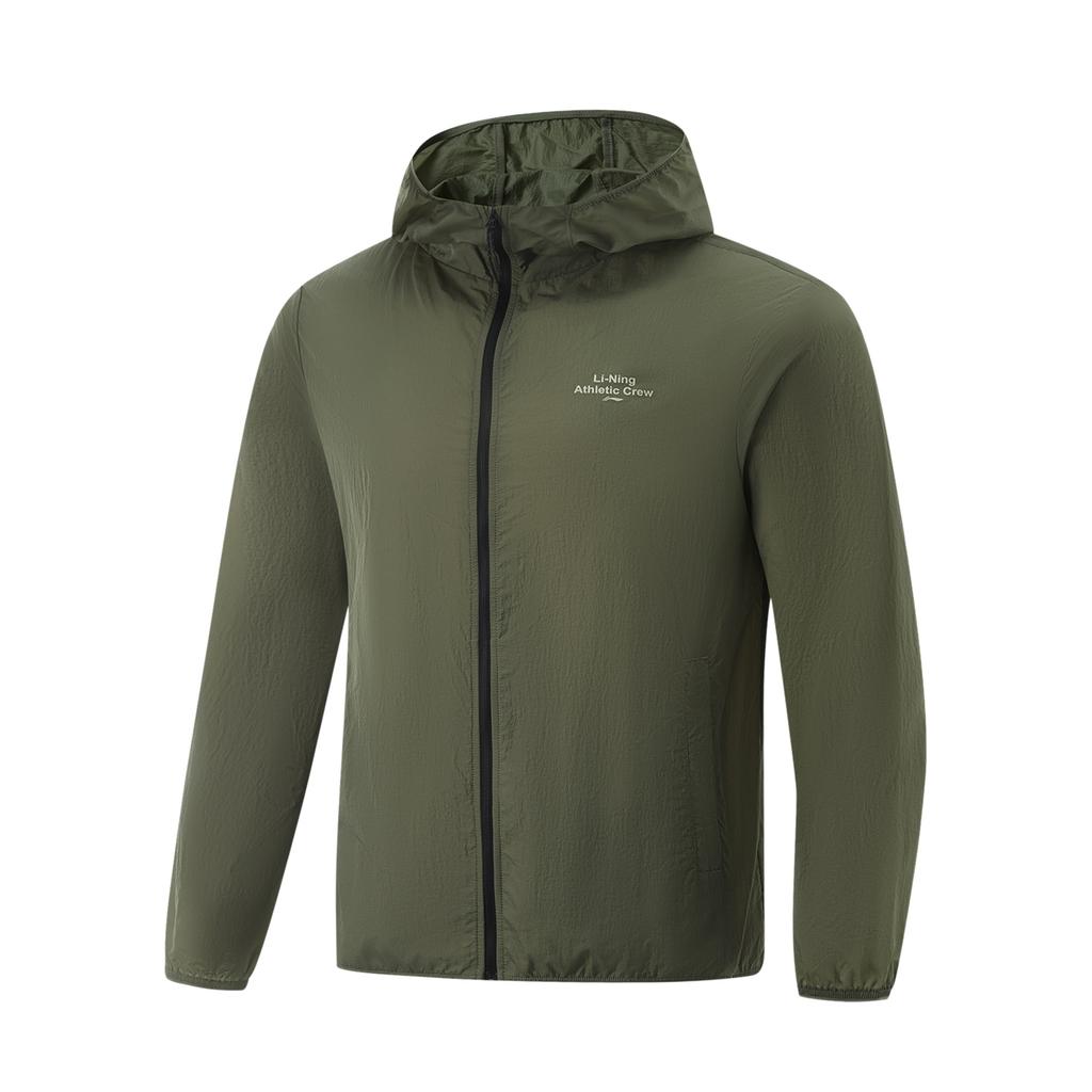 Li Ning Comprehensive Training Series Ice Silk Cool Comfort Sports Windbreaker Men Outerwear Tea-Green AFDV449-8