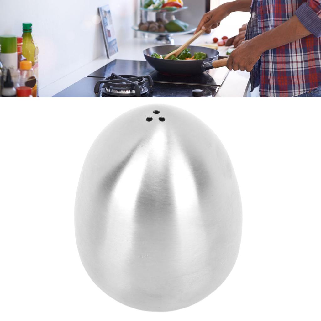 Egg Shaped Spice Jar Multipurpose 3 Holes Leakage Proof Stainless Steel Salt Pepper Dispenser for Kitchen