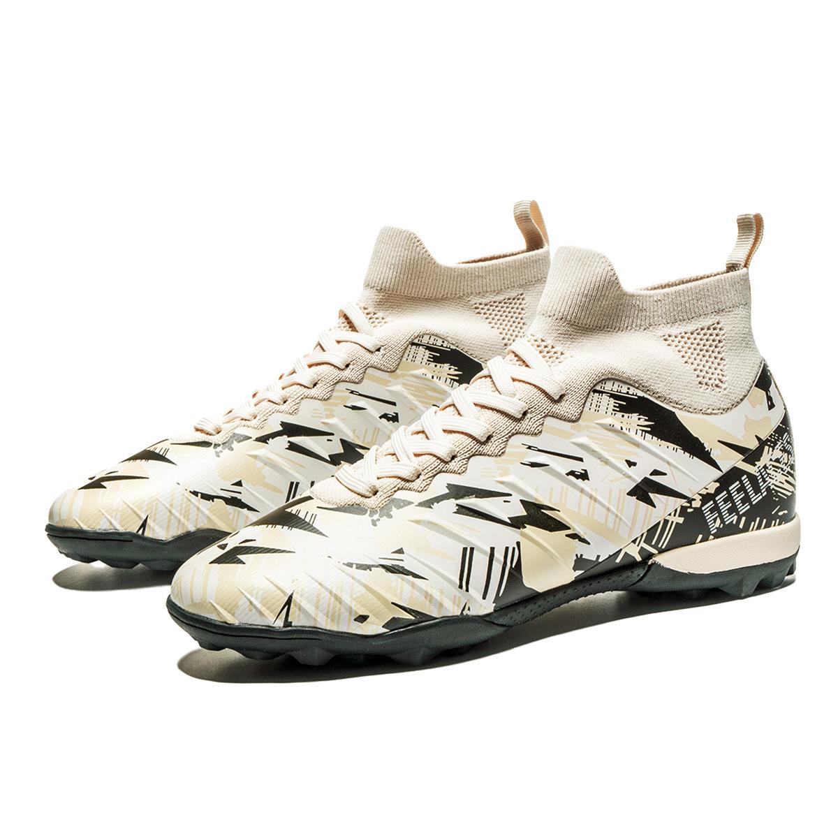 

2025 new high-top football shoes men s fly-woven breathable socks professional training sneakers foreign trade broken nail football shoes 45