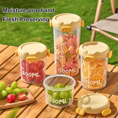 Sealed Jar Strong Moisture-Proof Seal Pig-Shaped Lid Transparent Body Multiple Sizes Kitchen Storage Jar