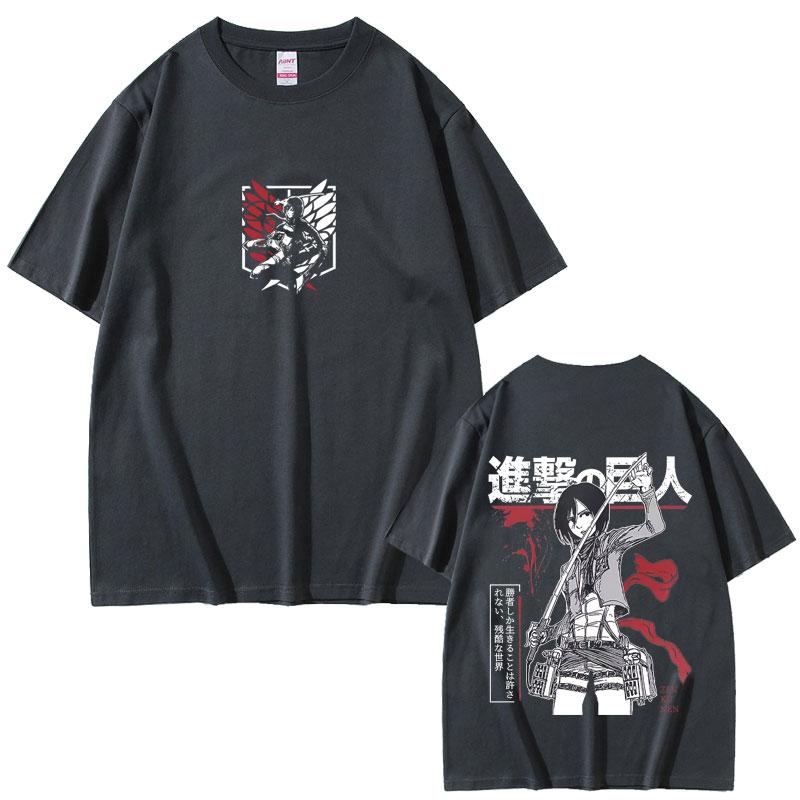 Anime Attack on Titan Mikasa AckerUnisex Merch Tshirt Unisex Women Unisexga Harajuku Oversized T Shirt Male Casual Retro Cotton Tshirts