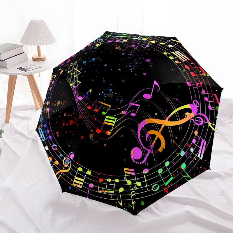 1pc Music Notes Themed High-quality Umbrella,Automatic Opening and Closing Umbrella,Multi-functional Umbrella G0811036