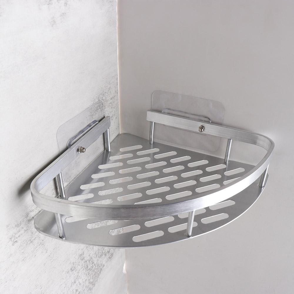 Aluminum Zinc Zinc Alloy Shower Corner Shelf Black/Silver Makeup Storage Organizer Bathroom Shelf Bathroom